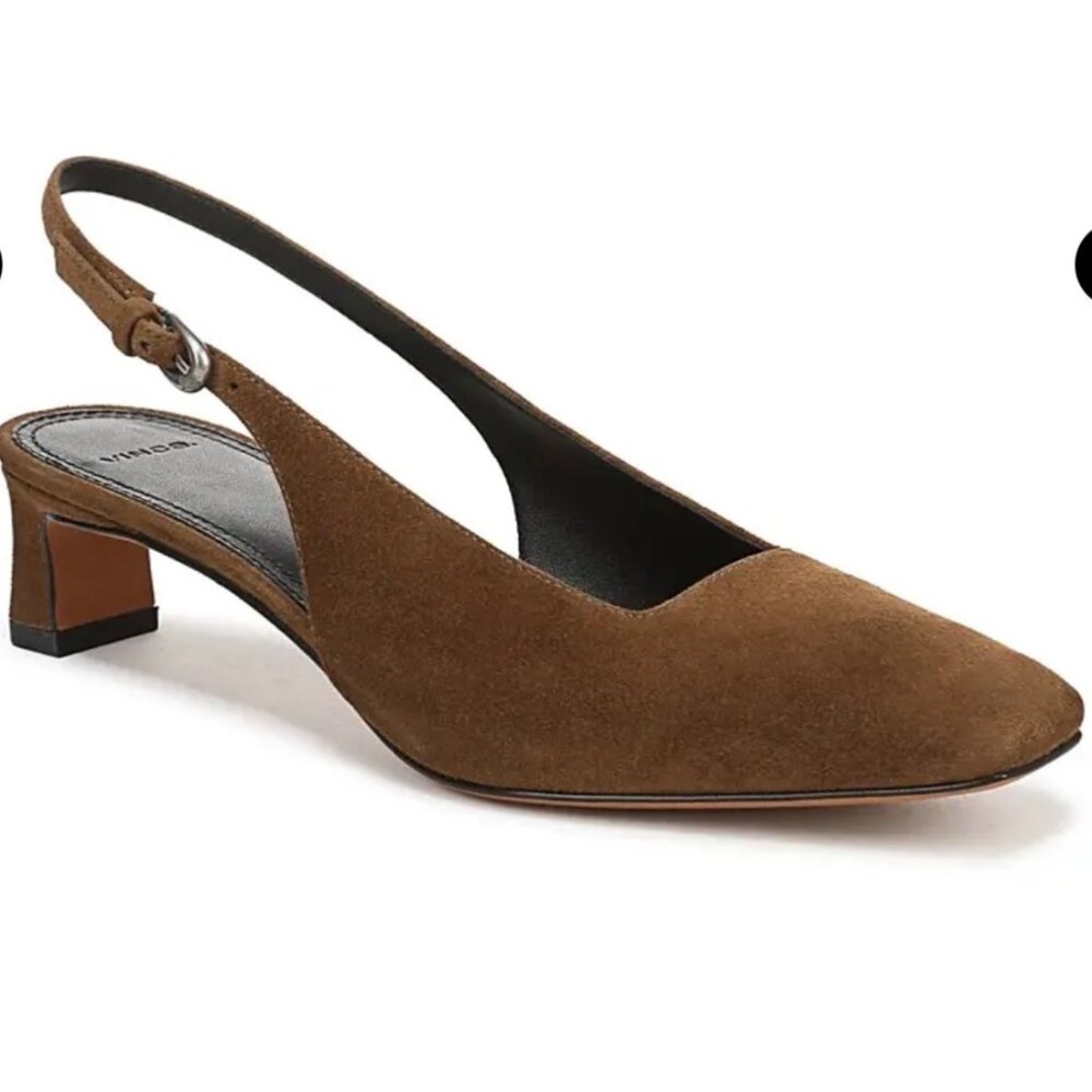 VINCE Hart Slingback Pumps - Elmwood suede size 8